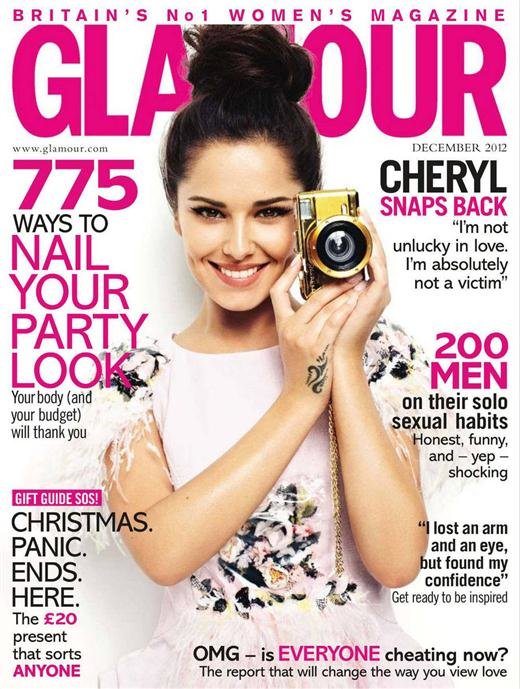 Cheryl Cole a Glamour UK decemberi címlapján [FOTÓK]