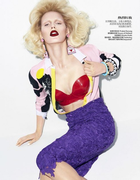 Cơn sốt màu đỏ ‘càn quét’ tạp chí Harper’s Bazaar Trung Quốc tháng 4/2014 - Madison Headrick - Làm đẹp - Người mẫu - Thư viện ảnh - Trang điểm - Make-up
