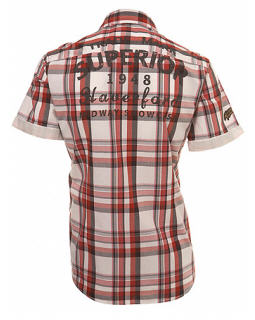 Red Short Sleeve Check Shirt - Burton - Shirt - Check Shirt - Men's Wear