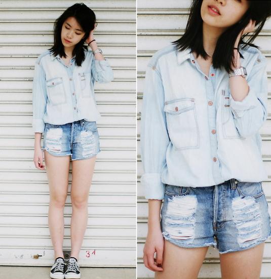 แฟชั่นมิกซ์...เสื้อเชิ้ตยีนส์ตัวเดียว ใส่กับอะไรก็เริ่ด!! - แฟชั่นวัยรุ่น - แฟชั่นการแต่งตัว - เสื้อเชิ้ตยีนส์ - แต่งตัวหลายสไตล์ - สตรีทแฟชั่น - ใส่ยีนส์