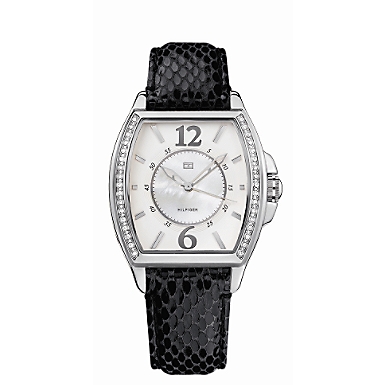 Abigail Black Lizard Leather Strap Women's Watch - Women's Watch - Watch - Tommy Hilfiger