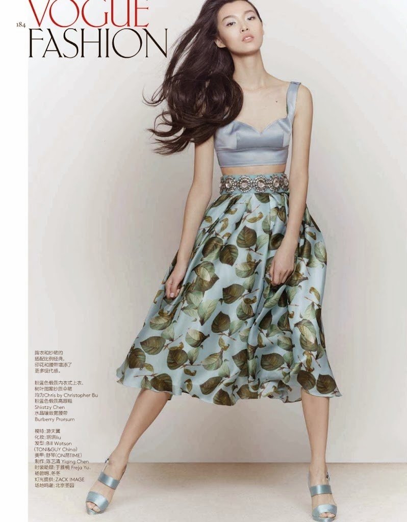 Tian Yi Xõa Tóc Duyên Dáng Trên Tạp Chí Vogue Trung Quốc Tháng 4/2014