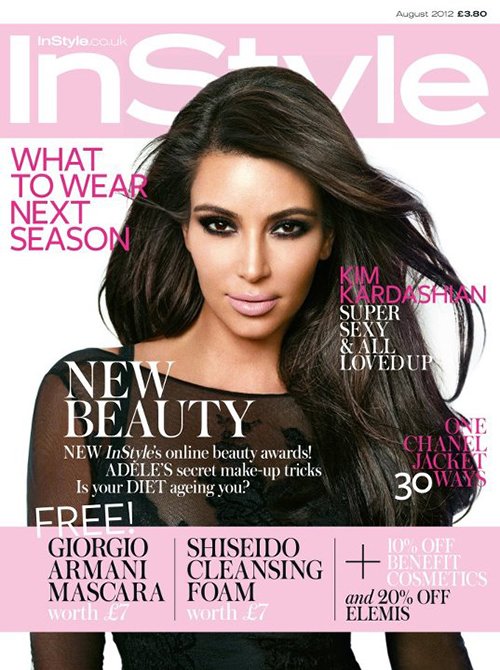 Ảnh bìa Kim Kardashian trên tạp chí InStyle UK tháng 8/2012 [VIDEO] - Thời trang - Tạp chí thời trang - Người mẫu - Kim Kardashian