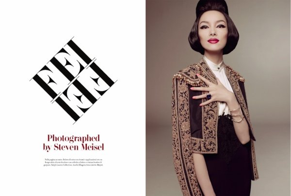 Fei Fei Sun kínai topmodell a Vogue Italia januári számában