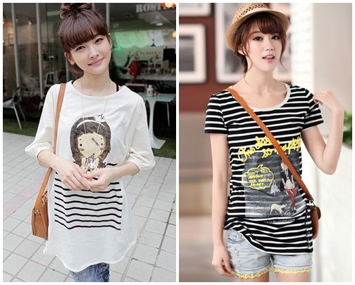แฟชั่นเสื้อยืดลายการ์ตูน น่ารักสดใสครองใจวัยทีน - แฟชั่นวัยรุ่น - แฟชั่นเสื้อยืด - เสื้อยืดลายการ์ตูน - แบบเสื้อยืดน่ารัก - การแต่งตัว