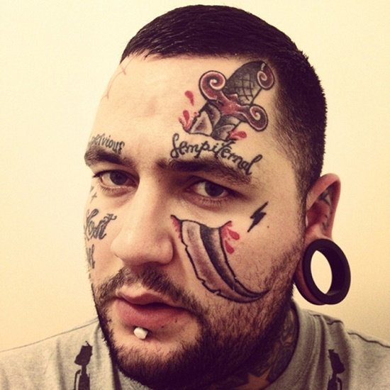 Face Tattoos idea : ไอเดียรอยสักบนหน้าสุดเท่ห์ - เทรนด์ใหม่ - รอยสักสวยๆ - รอยสัก