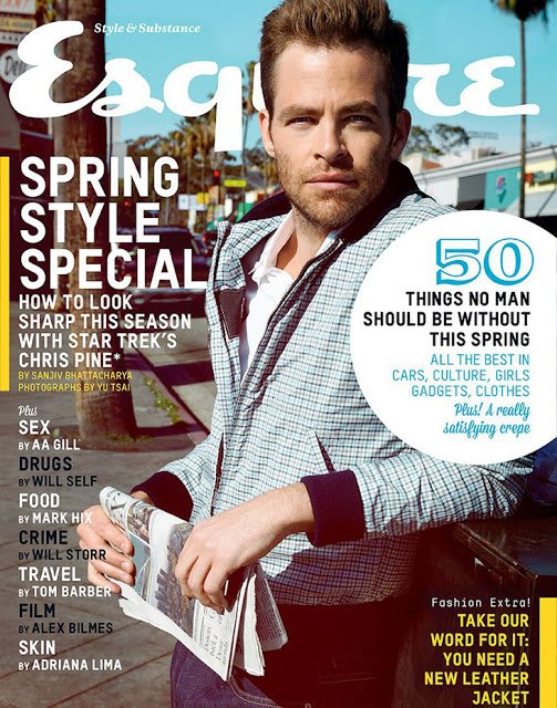 Chris Pine chụp ảnh bìa cho tạp chí Esquire Anh tháng 5