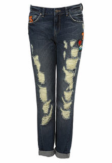 Tapered Badge Jeans - Topshop - Jeans - Teenage Wear