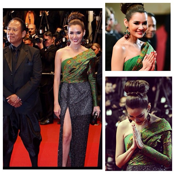 สวยสง่า! "ญาญ่าหญิง" แต่งชุดไทยประยุกต์ งานเทศกาลหนังเมืองคานส์ - ญาญ่าหญิง - ชุดไทยประยุกต์ - งานพรมแดงเมืองคานส์ - Celeb Style - ชุดเกาะอกสุดเก๋ - แบรนด์ VATANIKA