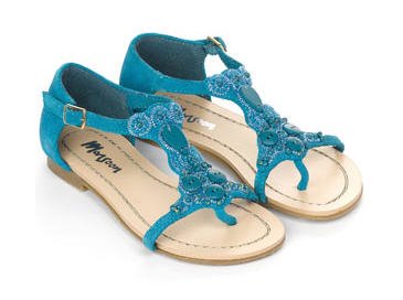 Ethnic Beaded Turquoise Sandals