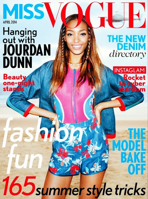 Jourdan Dunn bụi bặm cùng denim trên tạp chí Miss Vogue tháng 4/2014