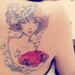 รอยสัก สาวทับทิม VRZO "Sweety Lady Tattoo" - รอยสัก - Sweety Lady Tattoo - ทับทิม VRZO - ศิลปะบนเรือนร่าง