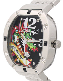 Ed Hardy Steel Bracelet Watch With Graphic Dial - Watch - Men's Watch - ASOS