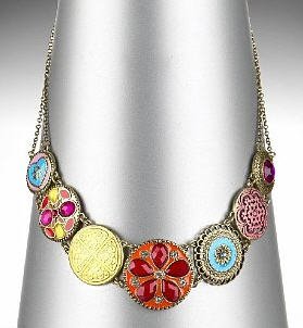 Assorted Stones Floral Collar Necklace