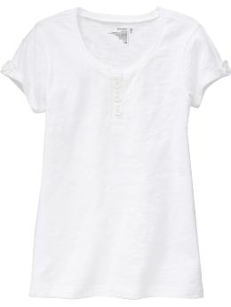 Girls Button-Tab Henleys - T-Shirt - Youth Ware - Old Navy - Girl