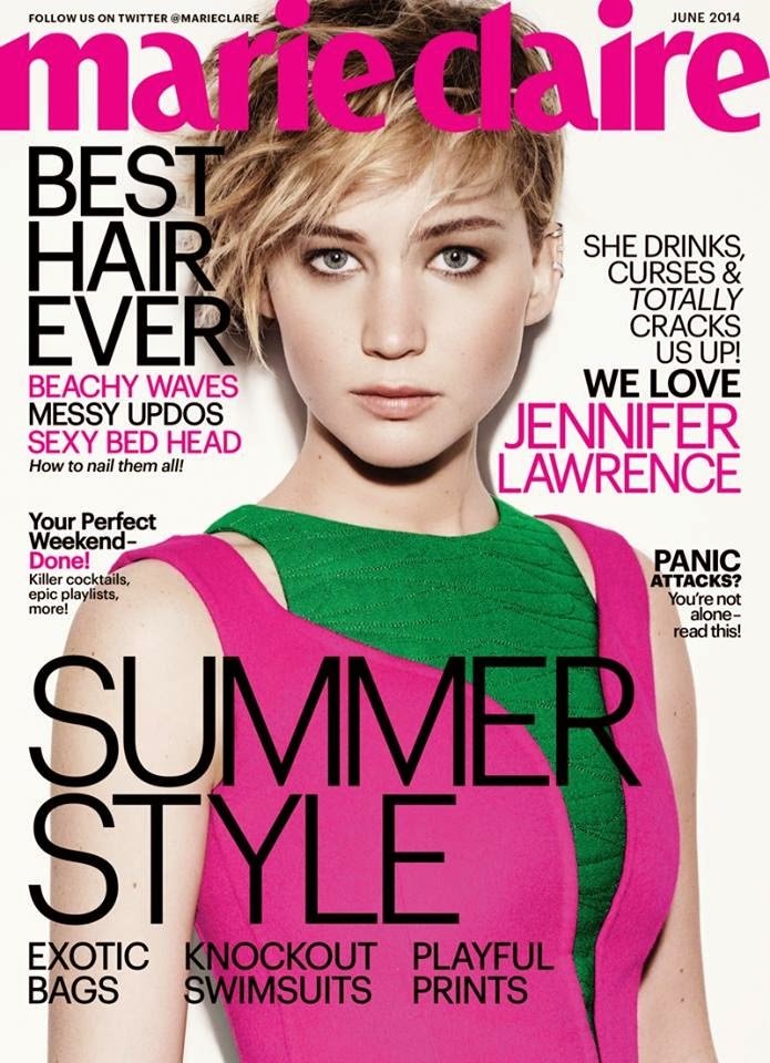 Jennifer Lawrence cực tươi tắn trên bìa Marie Claire Mỹ tháng 6/2014