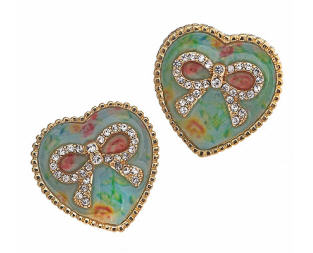 Bow Heart Earrings - Topshop - Earrings - Jewelry