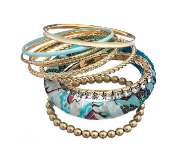 Paisley Mix Bangle Set - Bracelets - Miss Selfridge - Jewelry