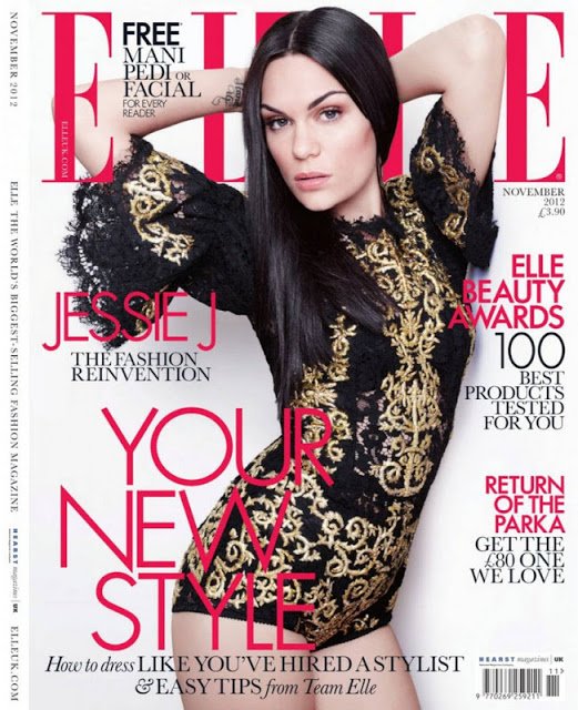Jessie J toả sức hút trên trang bìa tạp chí Elle UK số tháng 11/2012