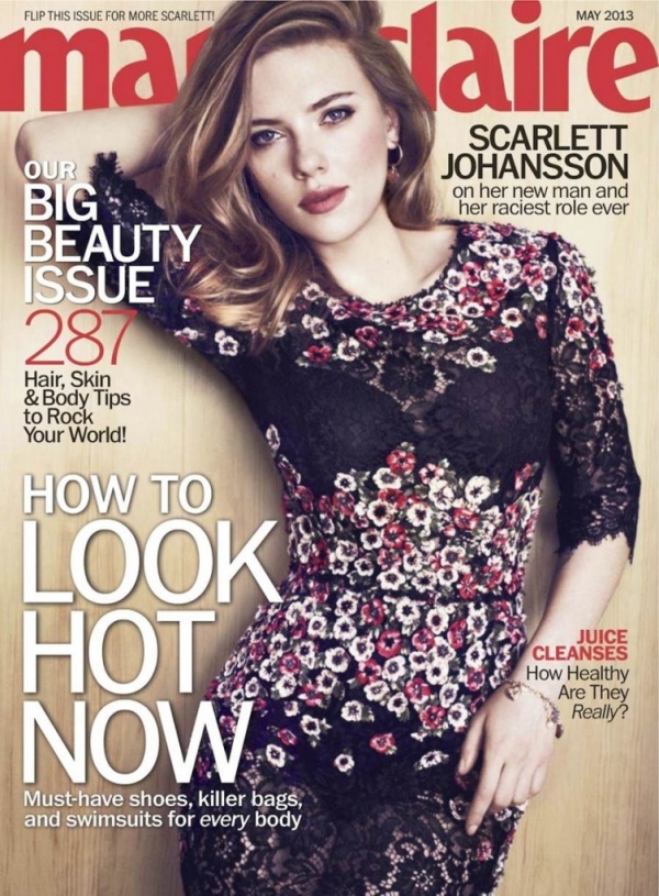 Scarlett Johansson quyến rũ với đầm ren trên Marie Claire Mỹ tháng 5