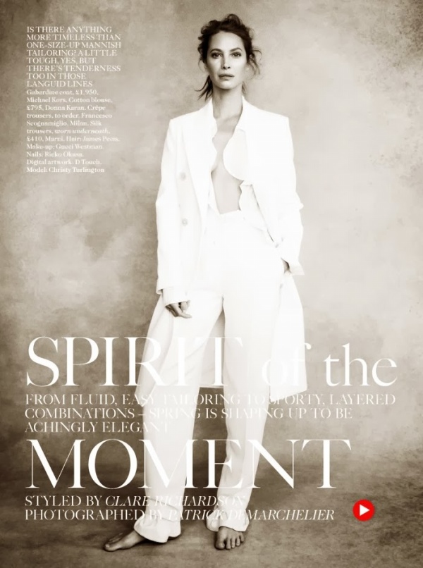 Christy Turlington nhẹ nhàng cùng sắc trắng trên tạp chí Vogue Anh tháng 4/2014 - Christy Turlington - Vogue Anh - Người mẫu - Thời trang - Hình ảnh - Tin Thời Trang