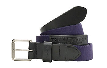 Pieced Webbed Belt With Leather - Belt - Tommy Hilfiger - Accessory