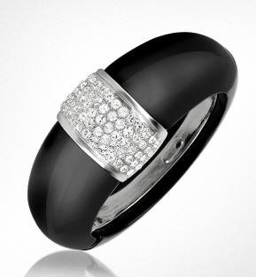 AZ Collection Swarovski Crystal Black Bangle Bracelet