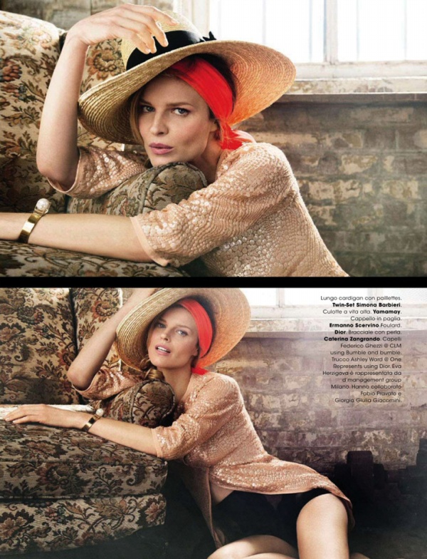 Eva Herzigova lên bìa tạp chí Glamour Ý tháng 5/2014