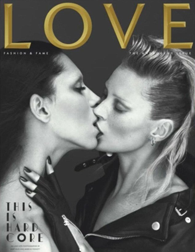 Model misbehaviour: Kate Moss in passionate embrace with transsexual model Lea T for latest Love magazine cover