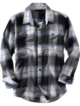 Two-pocket plaid shirt