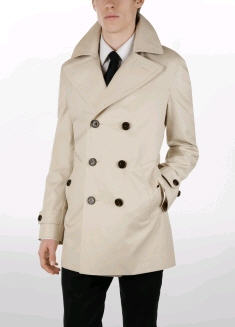 PEACOAT WITH CHECK UNDER COLLAR - Burberry - Men's Wear