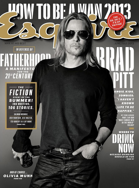 Brad Pitt lãng tữ với tóc dài bồng bềnh trên tạp chí Esquire Mỹ tháng 6&7 - Brad Pitt - Phong Cách Sao - Tin Thời Trang