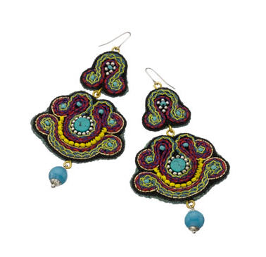 Embroidered Mexicana Earrings - Monsoon - Earrings - Jewelry