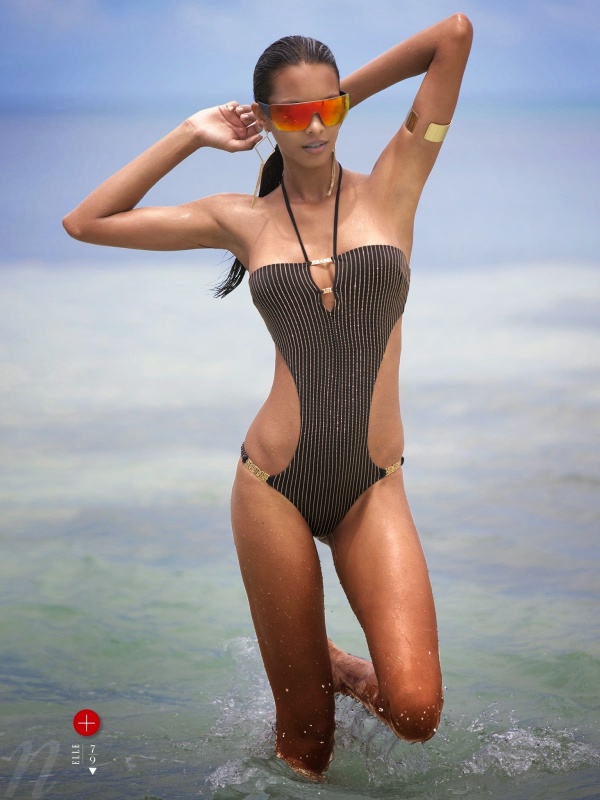 Lais Ribeiro ‘giết người’ với bikini đen trên Elle Mỹ tháng 6/2014 - Người mẫu - Lais Ribeiro - Elle Mỹ - Bikini - Đi biển - Áo tắm - Thời trang - Hình ảnh - Thời trang nữ - Tin Thời Trang