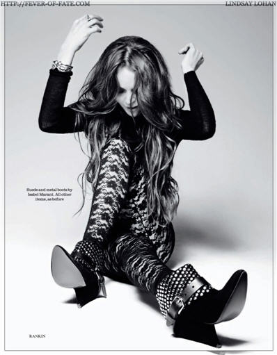 Lindsay Lohan in over-the-knee boots: Elle UK - Lindsay Lohan - Fashion