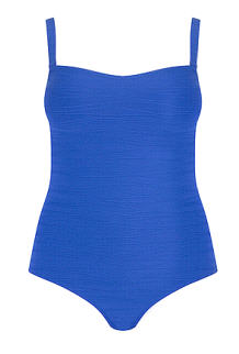 Blue Textured Swimsuit - Swimsuit - Evans