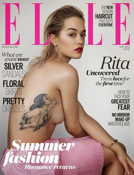 Rita Ora khoe ngực trần trên tạp chí Elle Anh tháng 5/2014