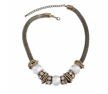 Rings on Mesh Chain Necklace - Necklace - Topshop - Jewelry