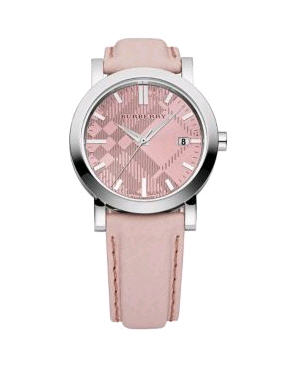 TUMBLED LEATHER ROUND DIAL WATCH - Burberry - Women's Watch - Watch
