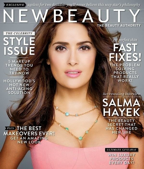 Salma Hayek khoe nét gợi cảm trên tạp chí New Beauty Xuân 2014