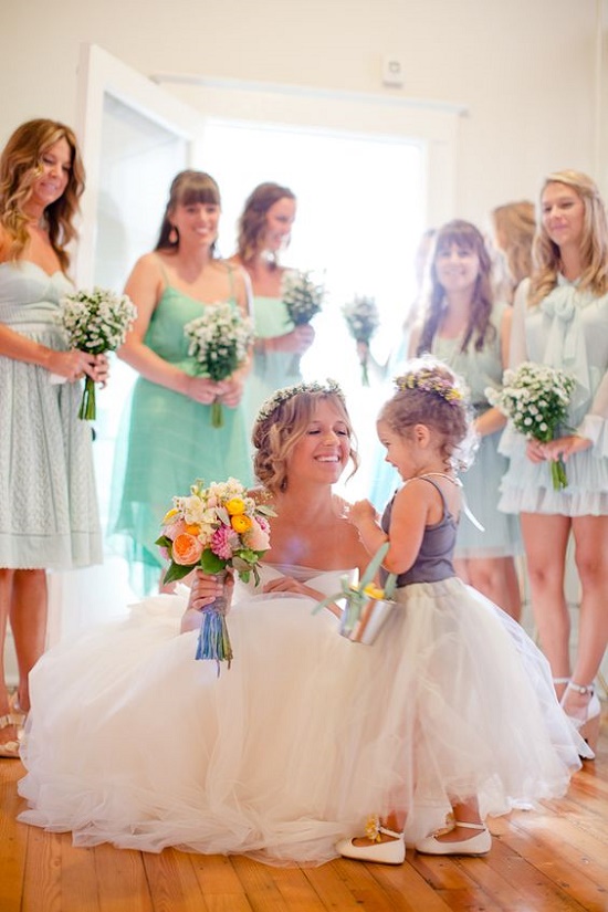 bride with baby girl