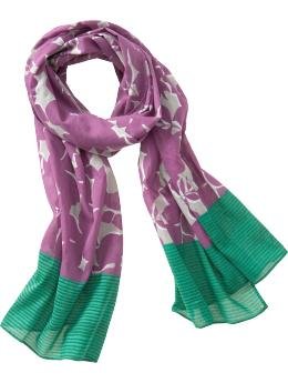 Women's Abstract Floral-Print Scarves