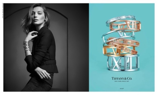 Daria Werbowy tỏa sáng cùng quảng cáo trang sức ‘Atlas’ của Tiffany & Co.