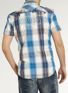 Blue Short Sleeve Check Shirt - Burton - Shirt - Check Shirt - Men's Wear