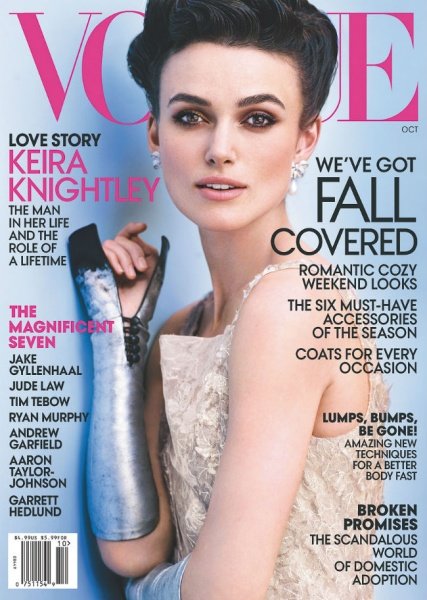 Elegáns és stílusos: Keira Knightley az amerikai Vogue októberi címlapján