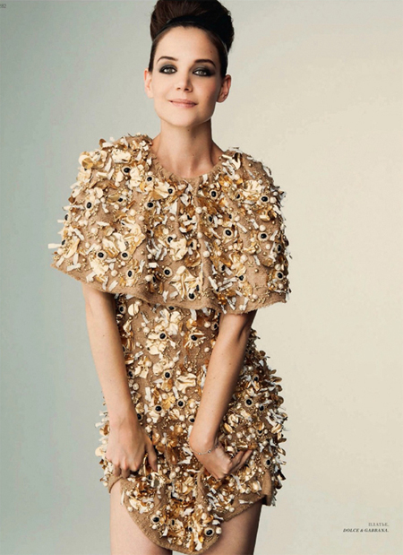 Katies Holmes Covers Harper's Bazaar Russia October 2012