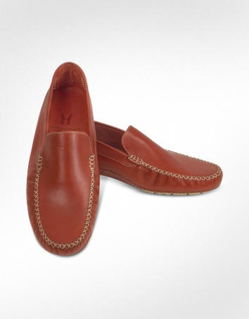 Moreschi Red Calf Leather Driving Shoes - Forzieri - Men's Shoes - Shoes