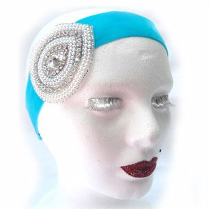 Swarovski Crystal Headband Pearl Applique on Velvet Headband.