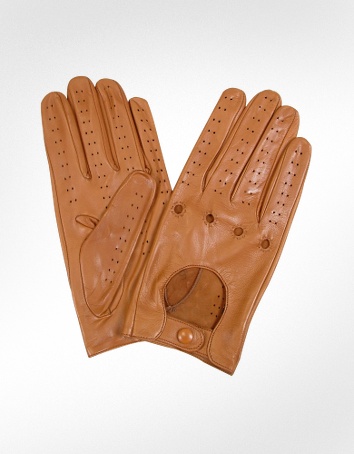 Forzieri Men's Tan Italian Leather Gloves - Gloves - Forzieri - Accessory