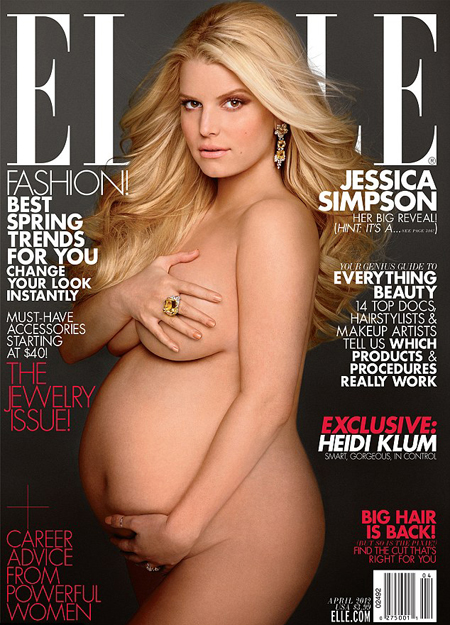 Bà bầu Jessica Simpson thoát y trên Tạp chí ELLE tháng 4/2012 - Sao - ELLE - Tạp chí thời trang